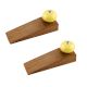 2 Pieces Yellow Pink Crackle Ceramic Wooden Door Stopper